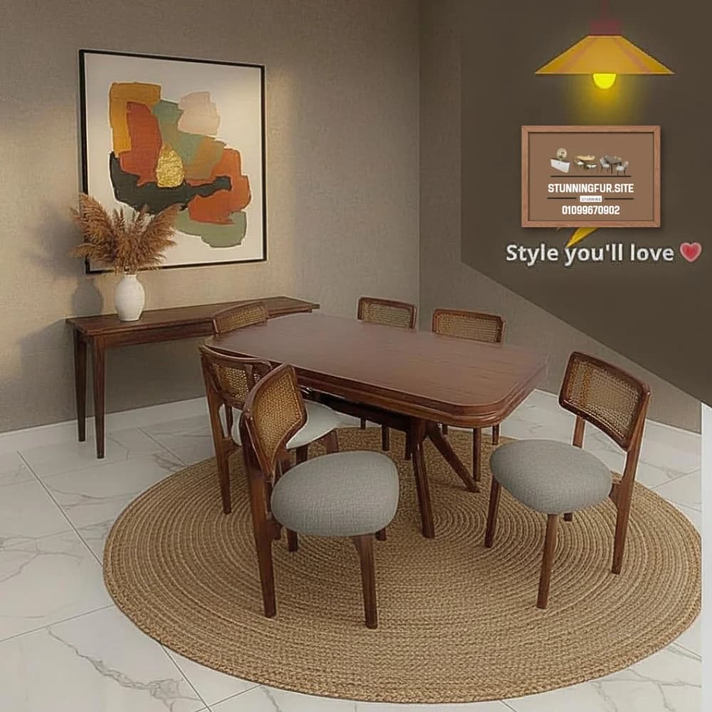 طقم سفرة مودرن خشب طبيعي بتصميم أنيق — 01